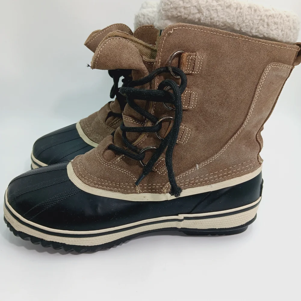 Men's Brown and Black Snow Boots